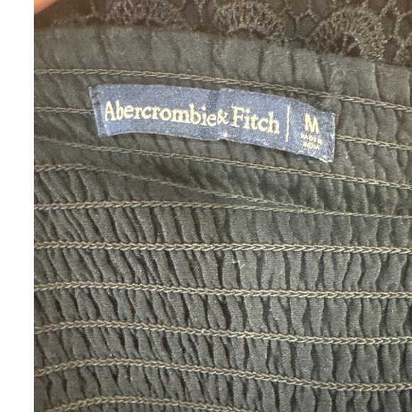 Abercrombie & Fitch Y2K Black Lace Crochet Sundress With Pockets Women Medium - Picture 6 of 7